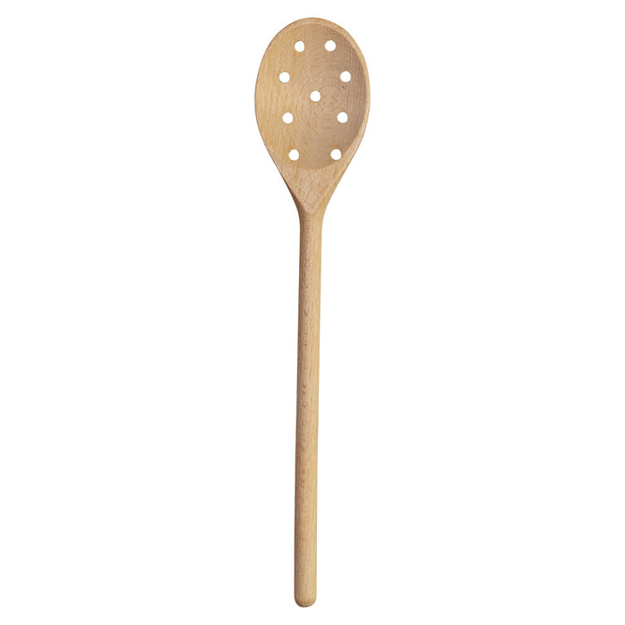 Beech Oval Mixing Spoon With Holes 30 cm