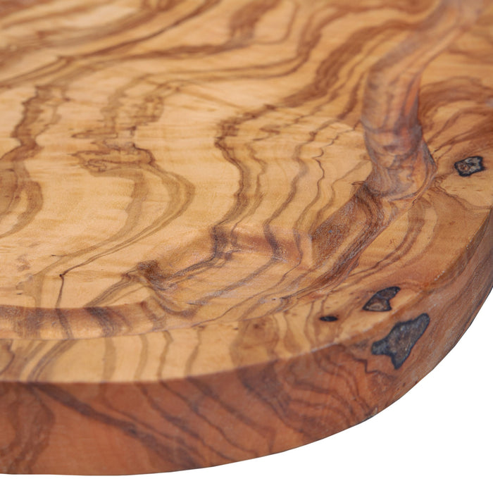 Plank met handvat en sapgeul olijfhout 45x18 cm