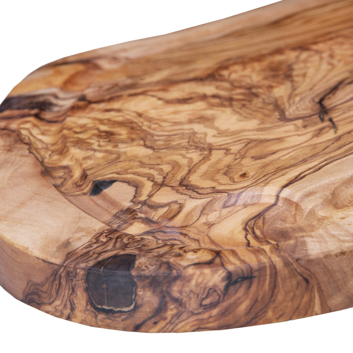 Plank met sapgeul ovaal olijfhout 35-40x17 cm